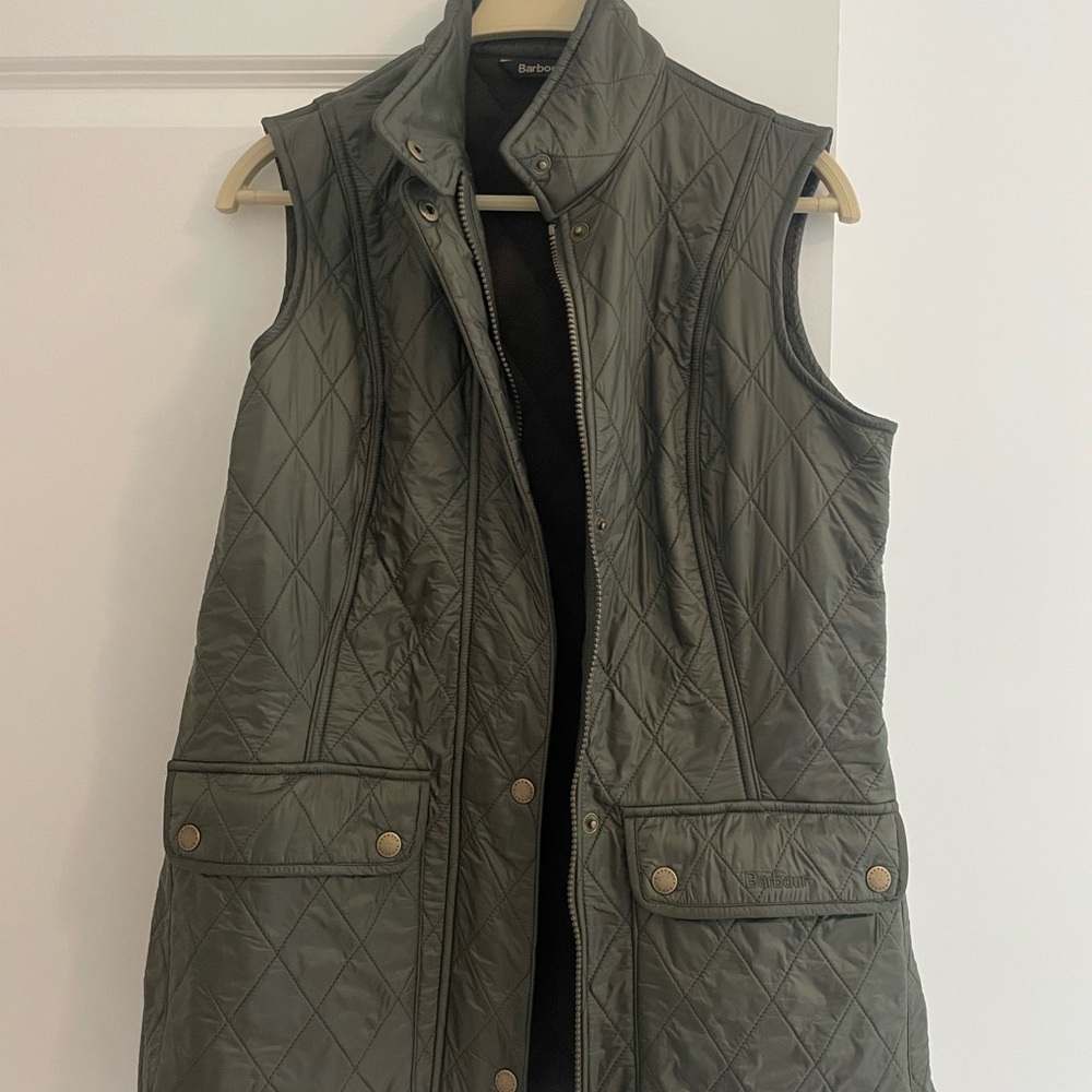 Barbour Green Utility Vest Weather-Resistant